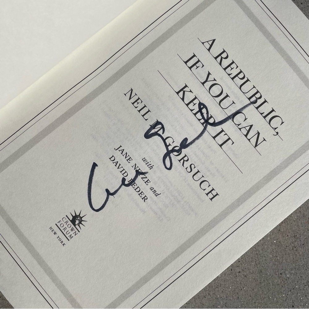 SCOTUS Justice Neil Gorsuch Signed 2019 Book A Republic If You Can Keep It HC/DJ - Picture 4 of 9